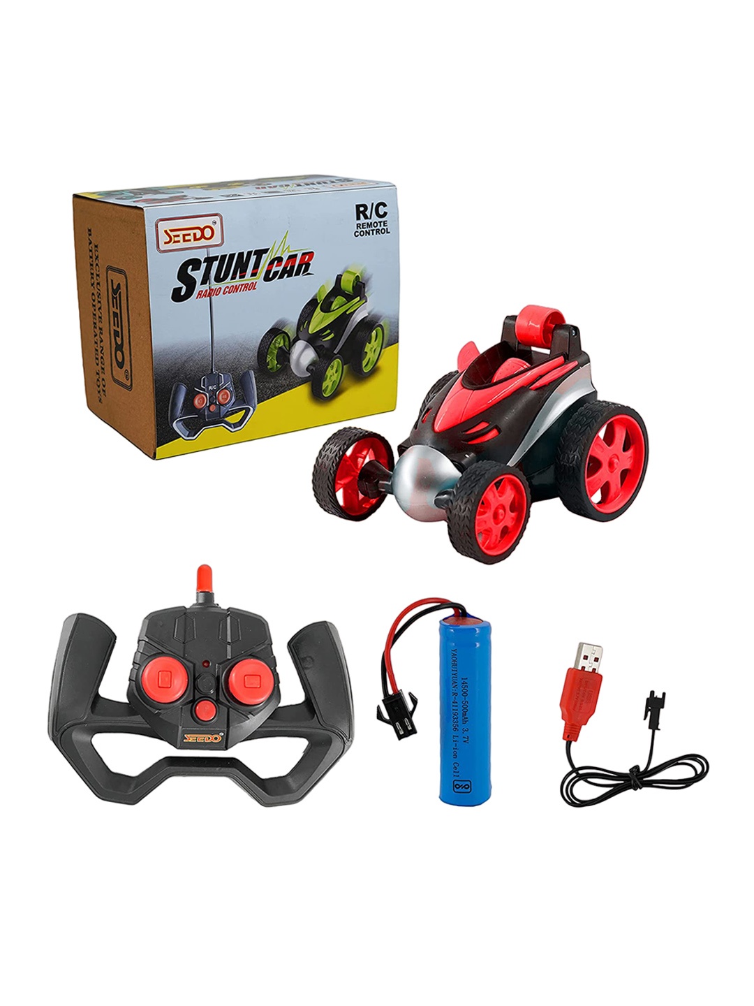 

Seedo Remote Control Rechargeable 360 Degree Stunt Car Toy, Red