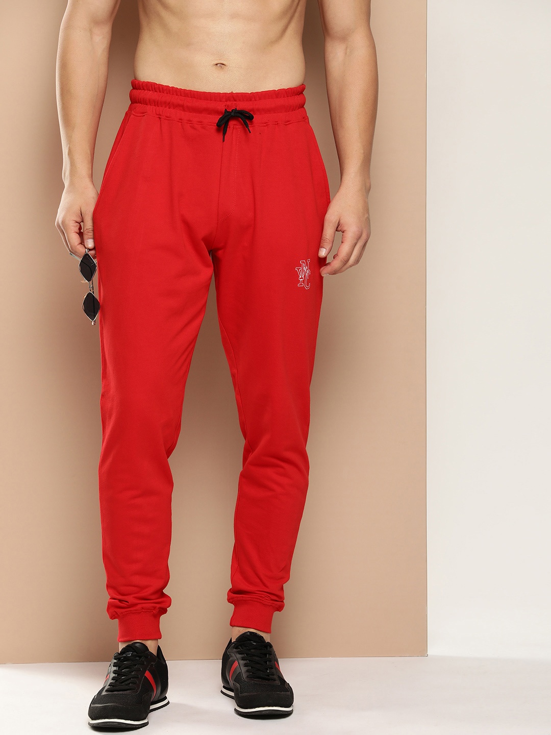 

HERE&NOW Men Regular Fit Joggers, Red