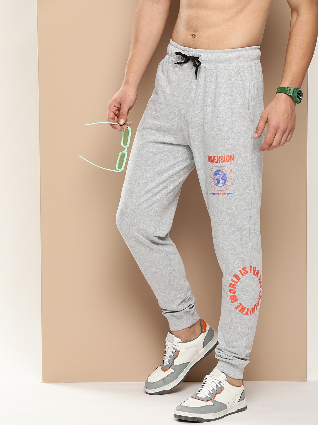 

HERE&NOW Typography Printed Joggers, Grey