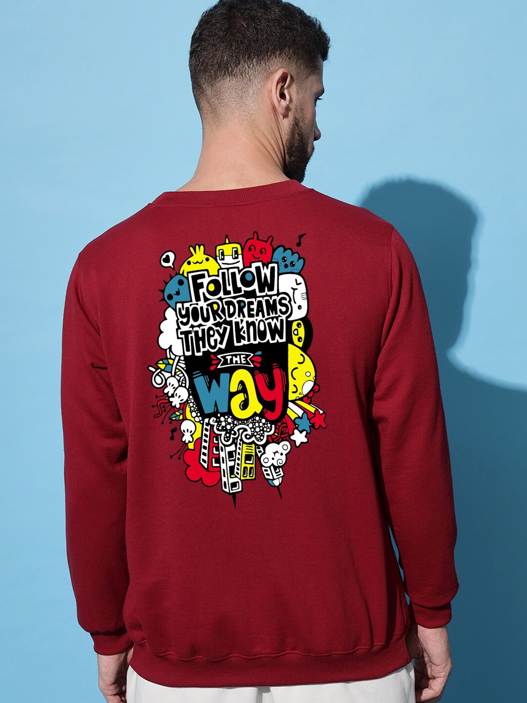 

Imsa Moda Typography Printed Fleece Sweatshirt, Maroon