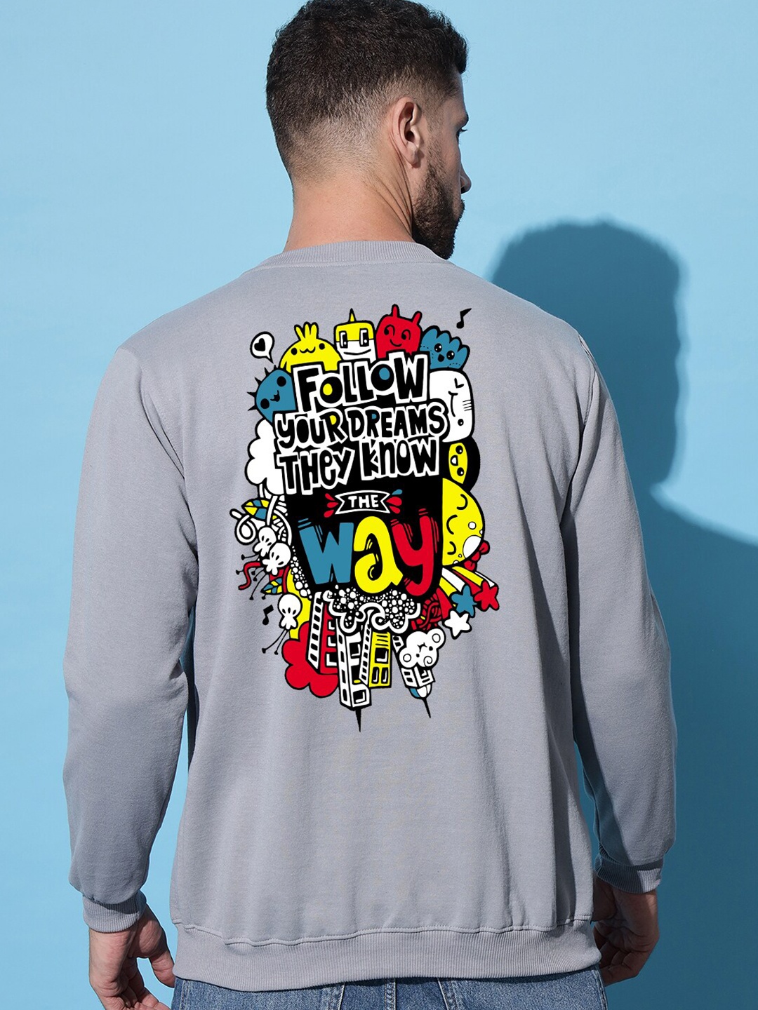 

Imsa Moda Typography Printed Fleece Sweatshirt, Grey