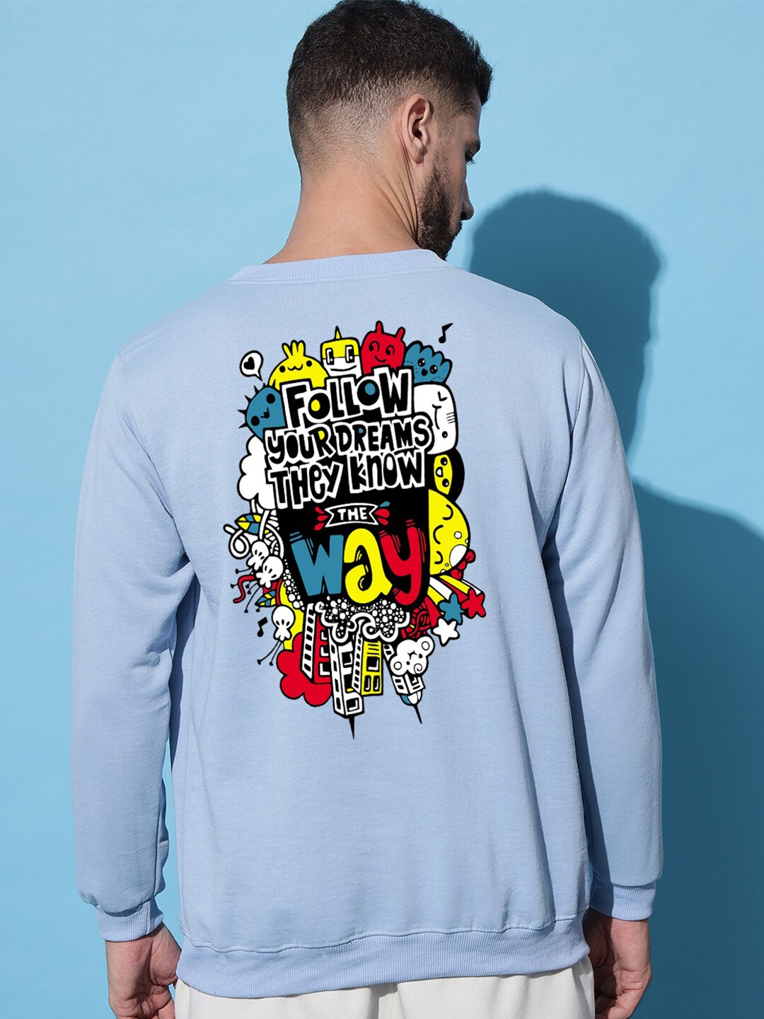 

Imsa Moda Typography Printed Pullover, Blue
