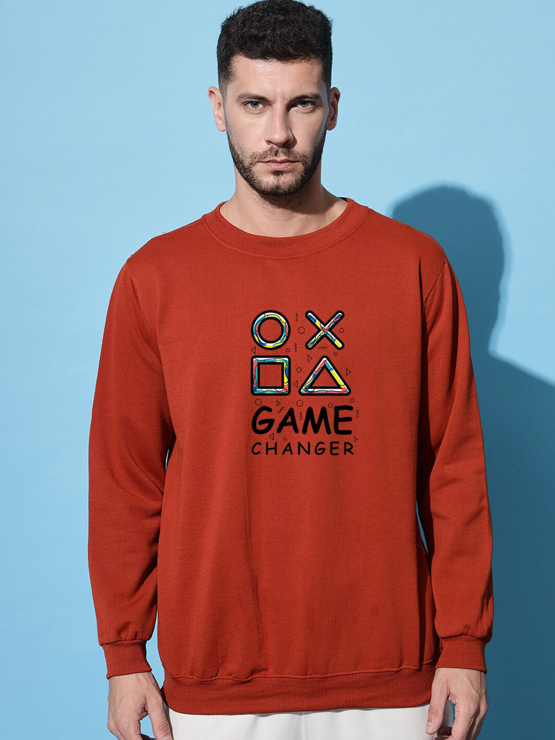

Imsa Moda Typography Printed Fleece Pullover Sweatshirt, Red