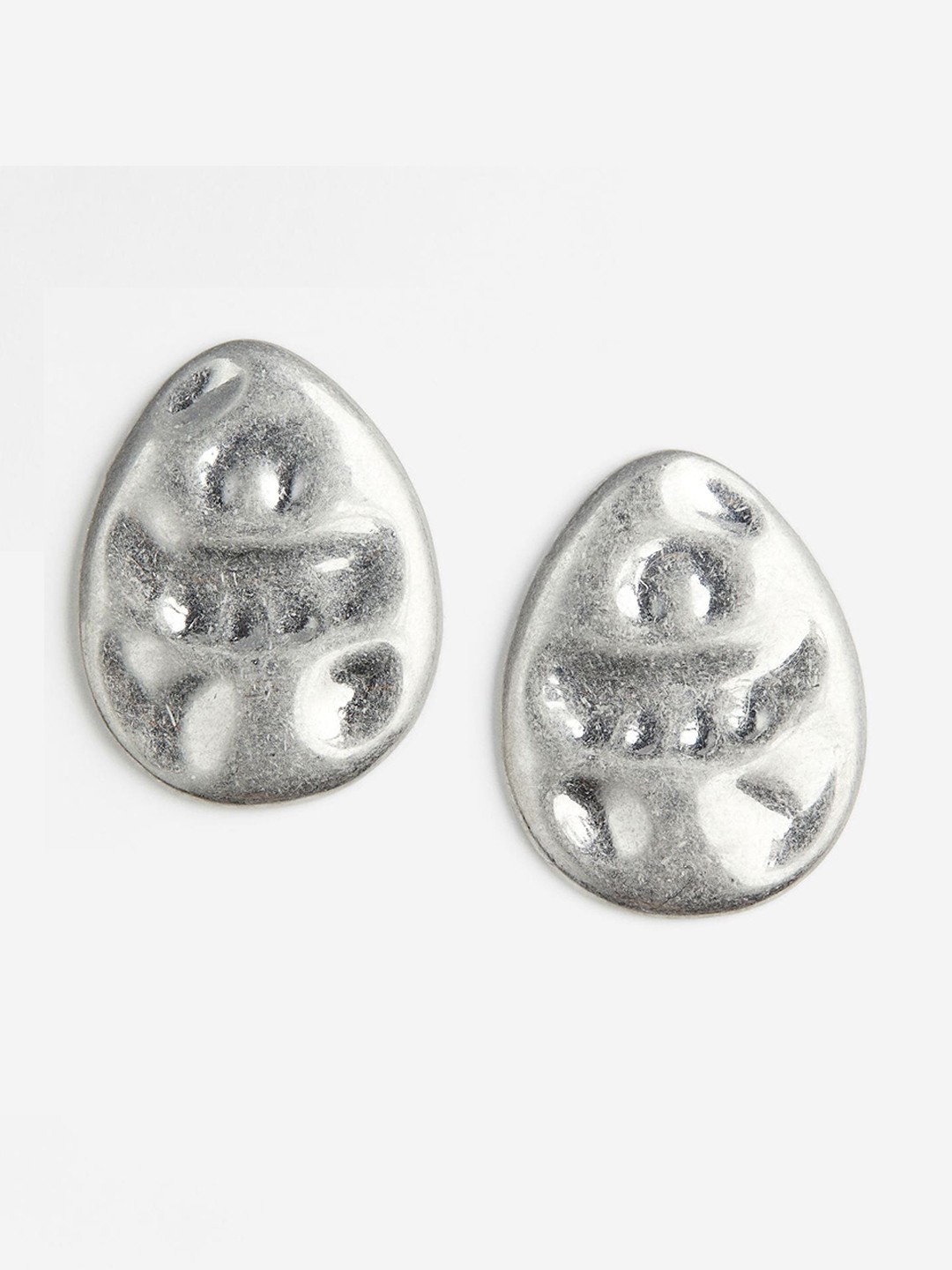 

H&M Hammered Earrings, Silver