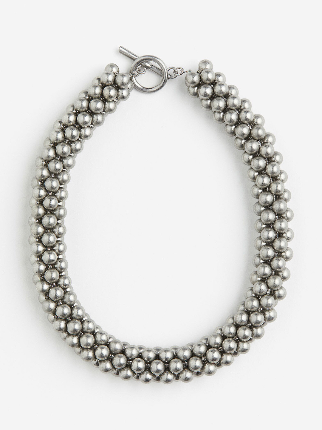 

H&M Women Chunky Beaded Necklace, Silver