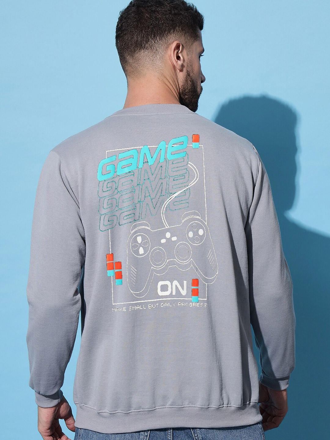 

Imsa Moda Typography Printed Long Sleeves Hooded Sweatshirt, Grey