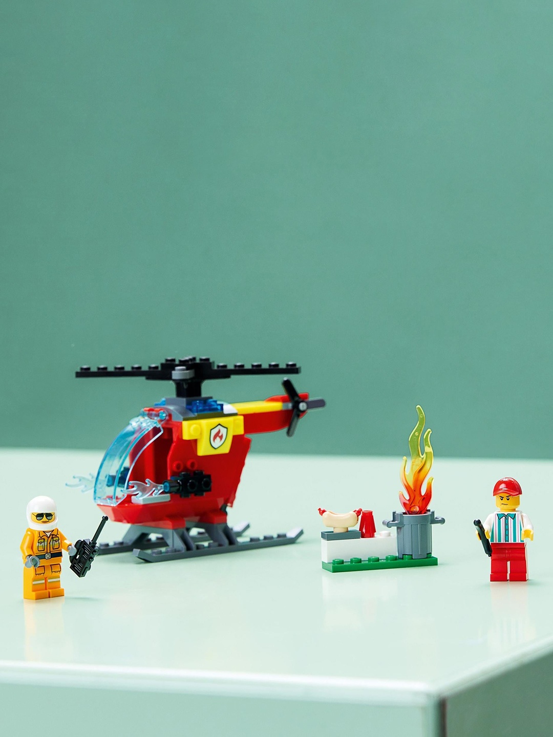 

LEGO City Fire Helicopter 60318 Building Kit (53 Pieces), Red
