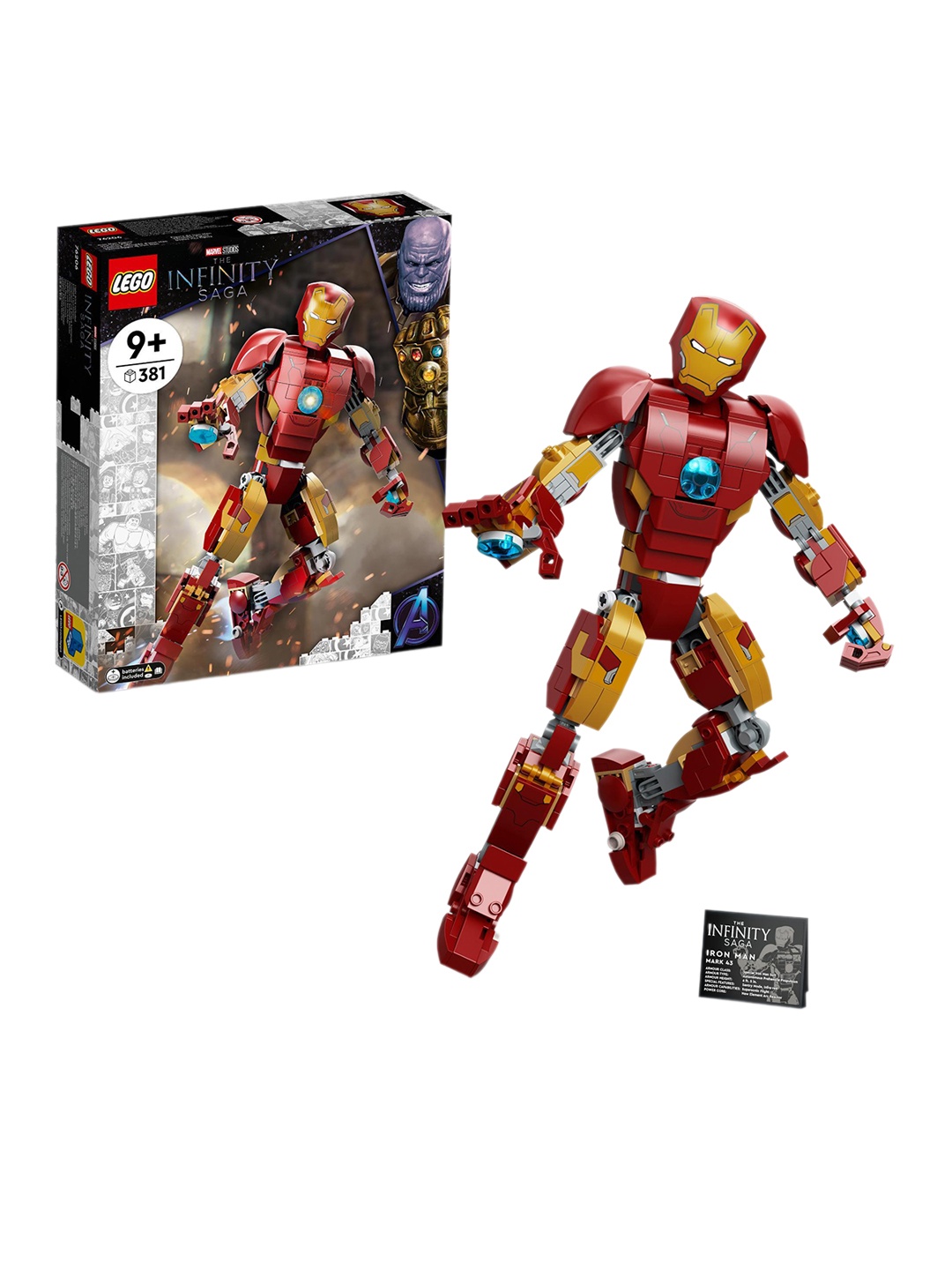 

LEGO Kids 381 Pcs Infinity Saga Iron Man Figure Building Kit, Red