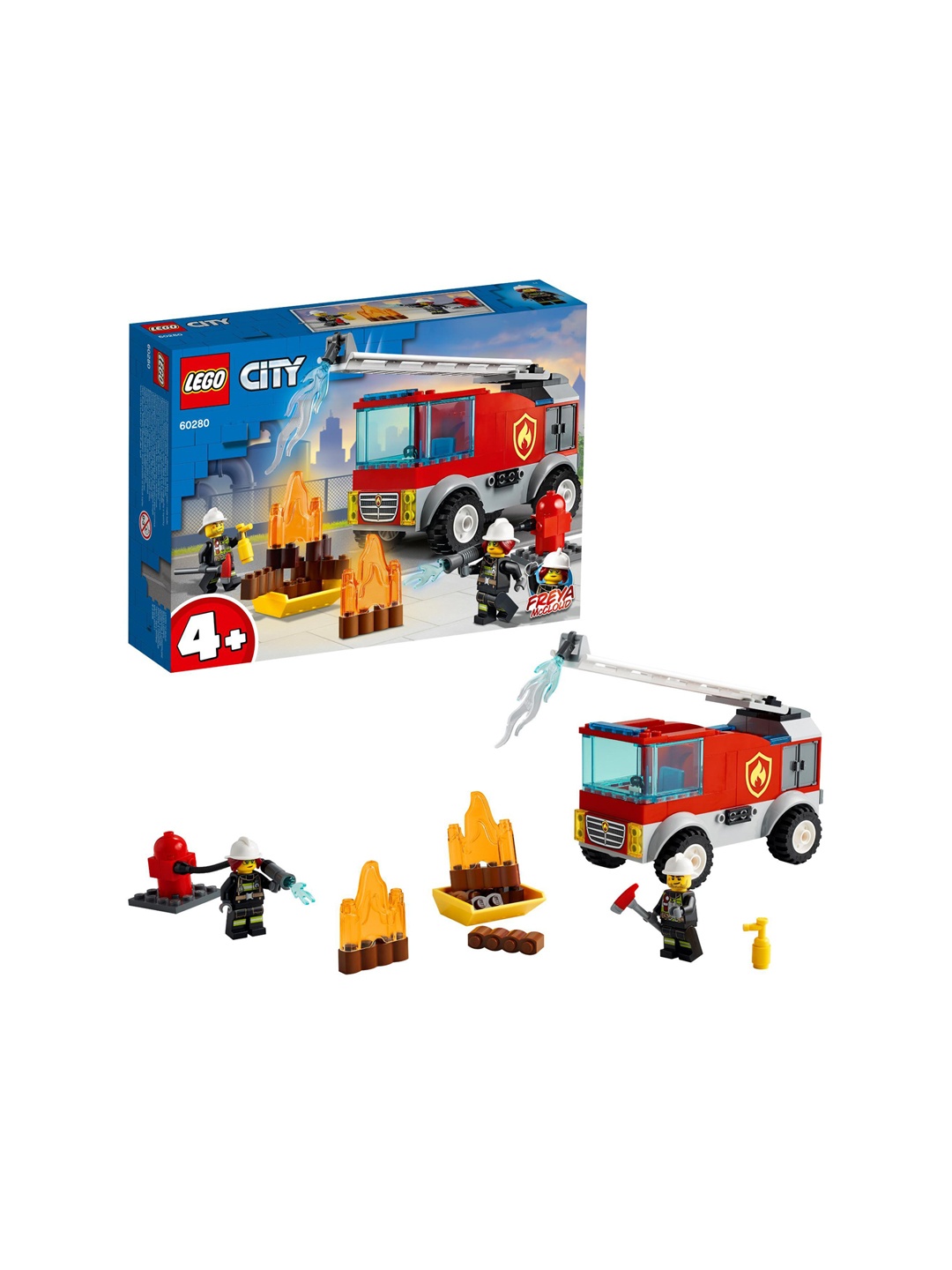 

LEGO City Fire Ladder Truck 60280 Building Kit (88 Pieces), Blue