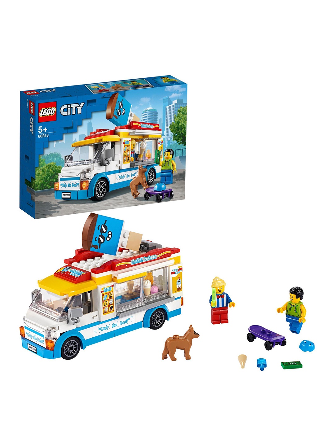 

LEGO Kids 200Pcs City Ice-Cream Van 60253 Building Kit, Yellow