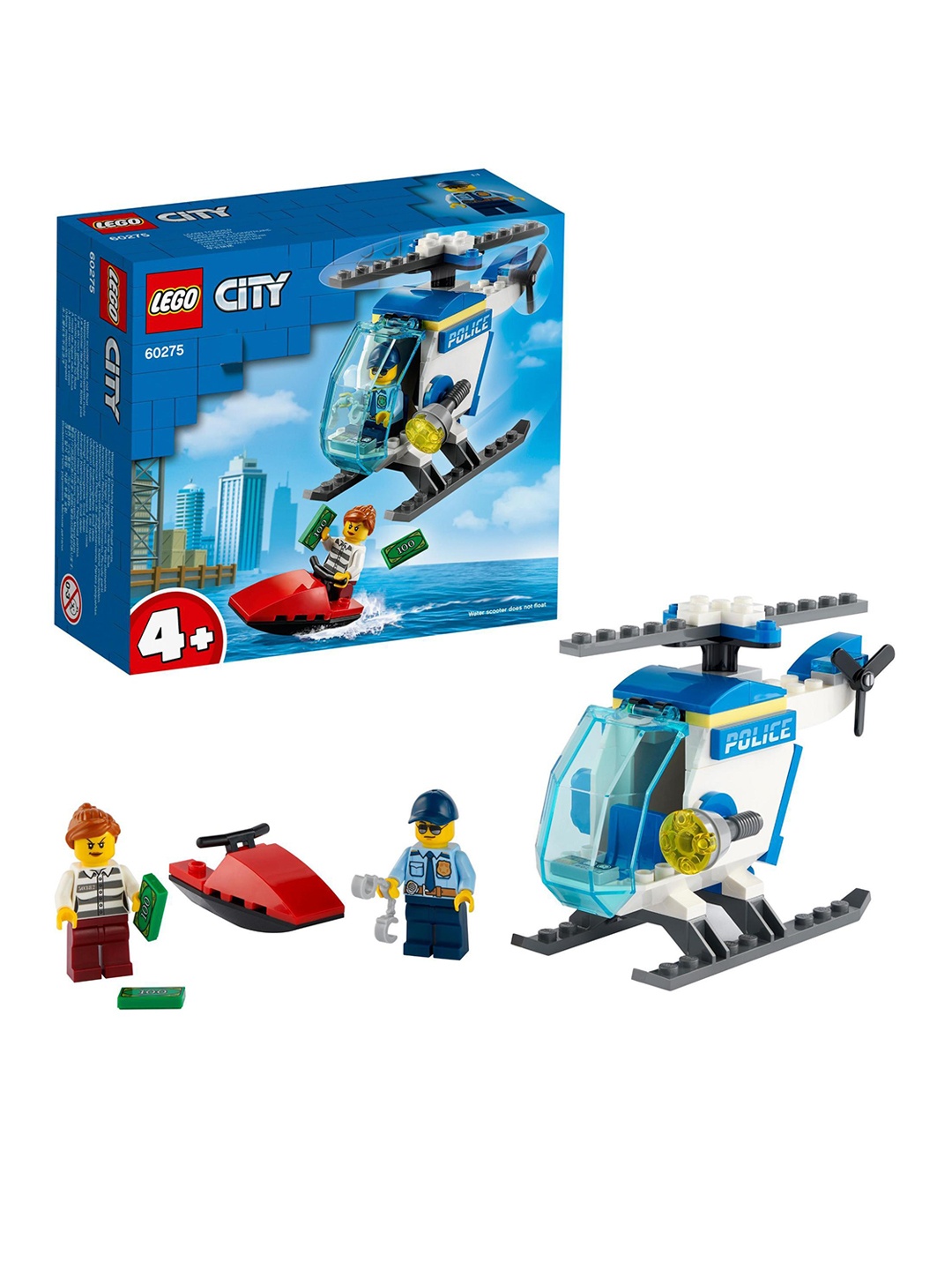 

LEGO Kids 51 Pcs City Police Helicopter 60275 Building Kit, Blue