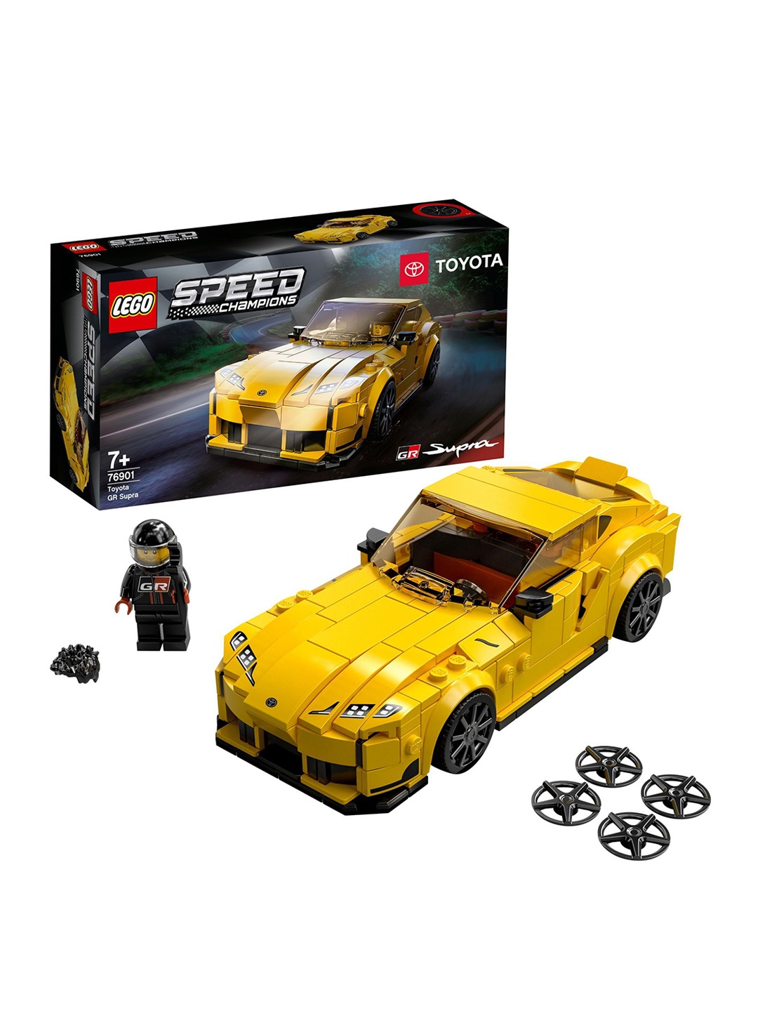 

LEGO Kids 299 Pcs Speed Champions Toyota GR Supra 76901 Building Kit, Yellow