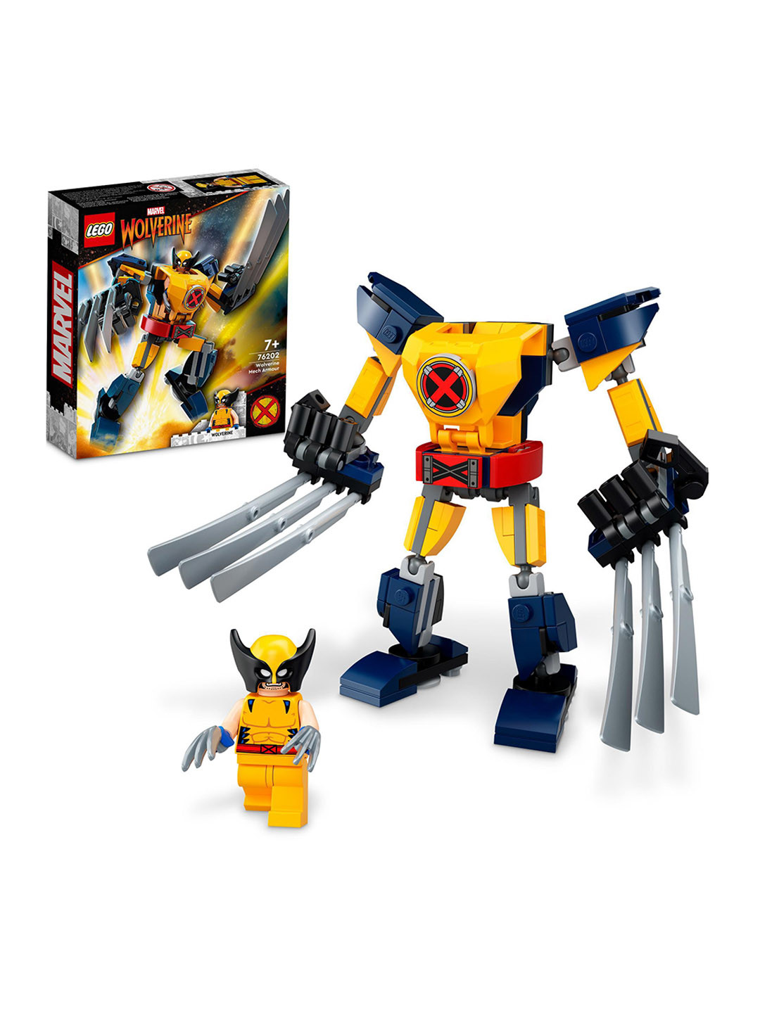 

LEGO Kids 141 Pcs Marvel Wolverine Mech armour 76202 Building Kit, Yellow