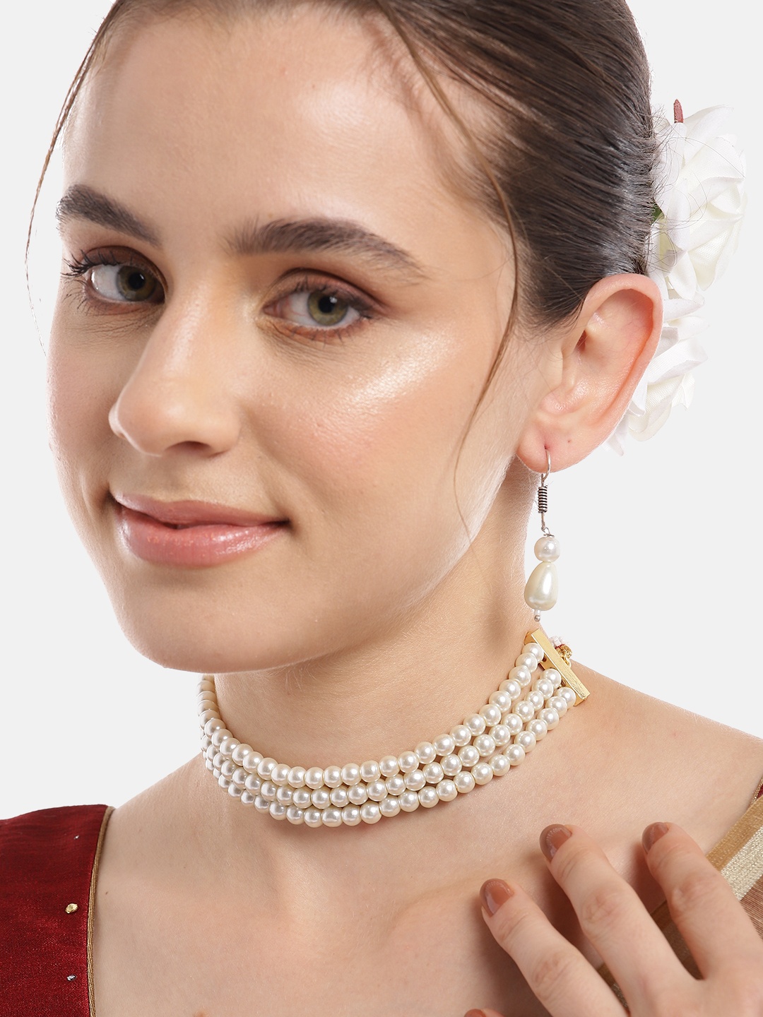 

Anouk Gold-Plated Pearls Jewellery Set, White