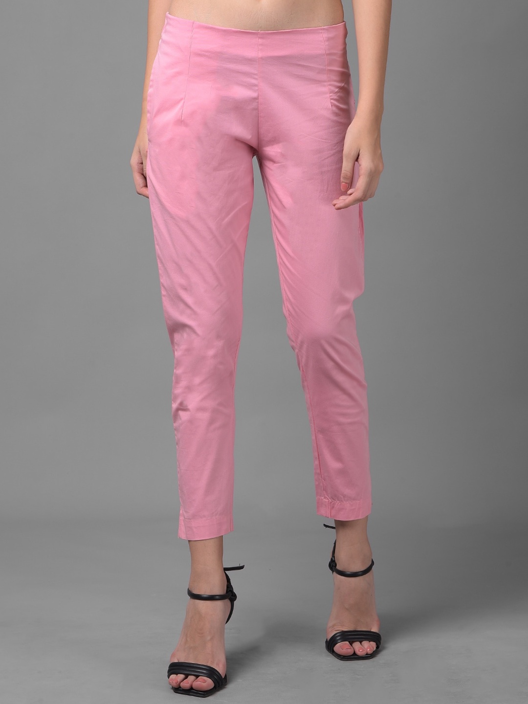 

Dollar Missy Women Mid-Rise Wrinkle Free Cropped Trousers, Pink