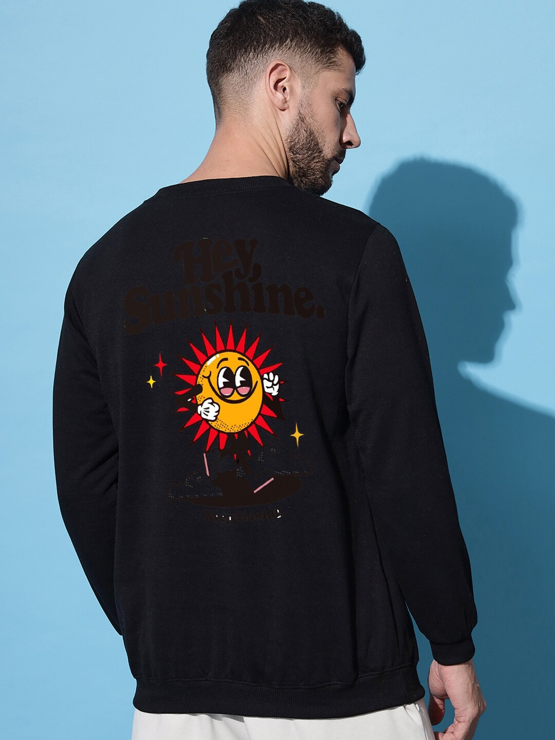 

Imsa Moda Typography Printed Fleece Pullover, Black