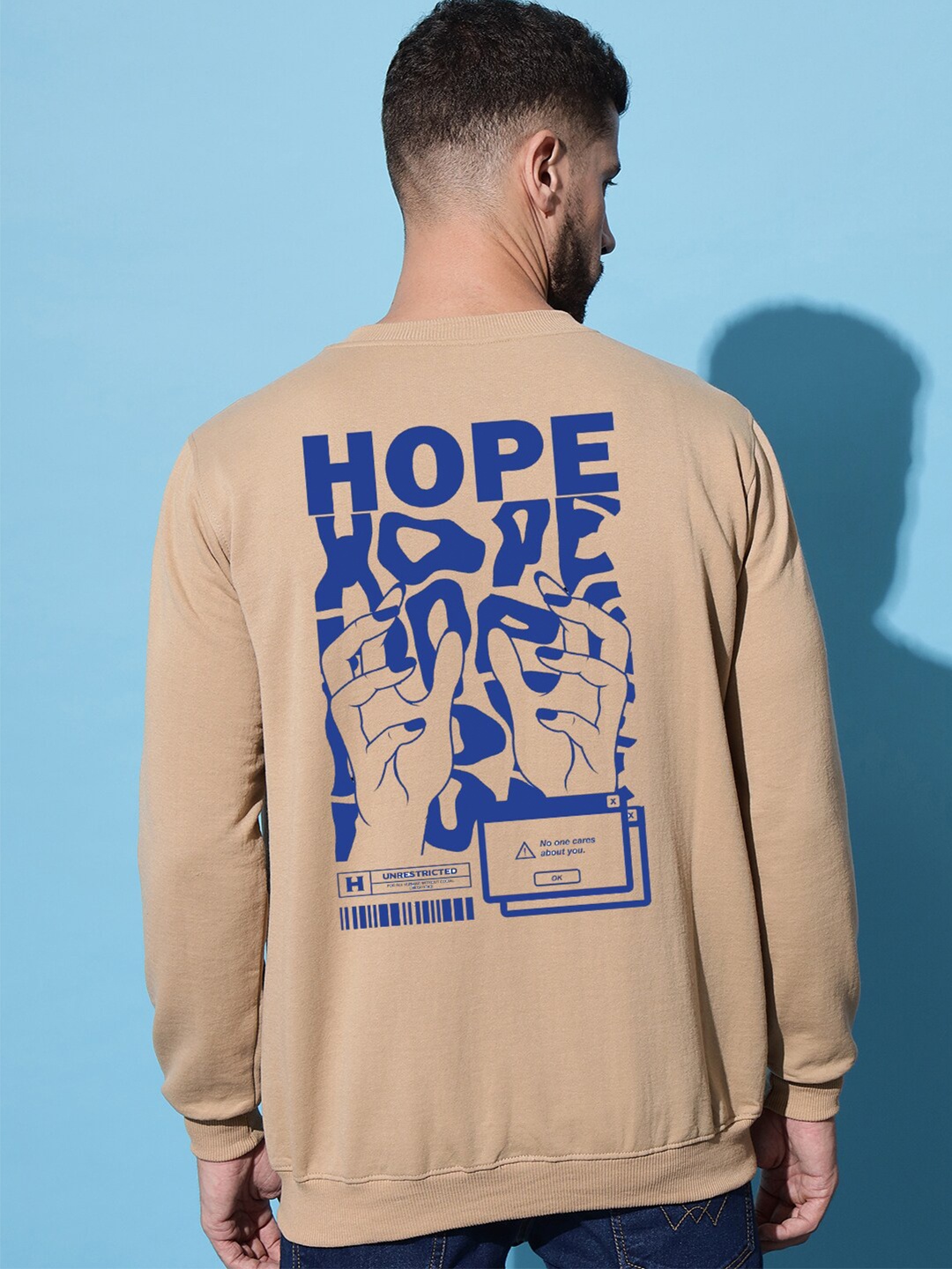 

Imsa Moda Typography Printed Fleece Pullover, Beige