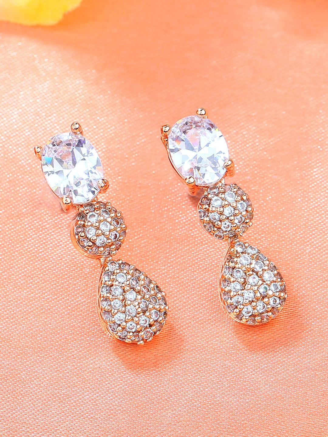 

Estele Rose Gold-Plated Geometric Drop Earrings