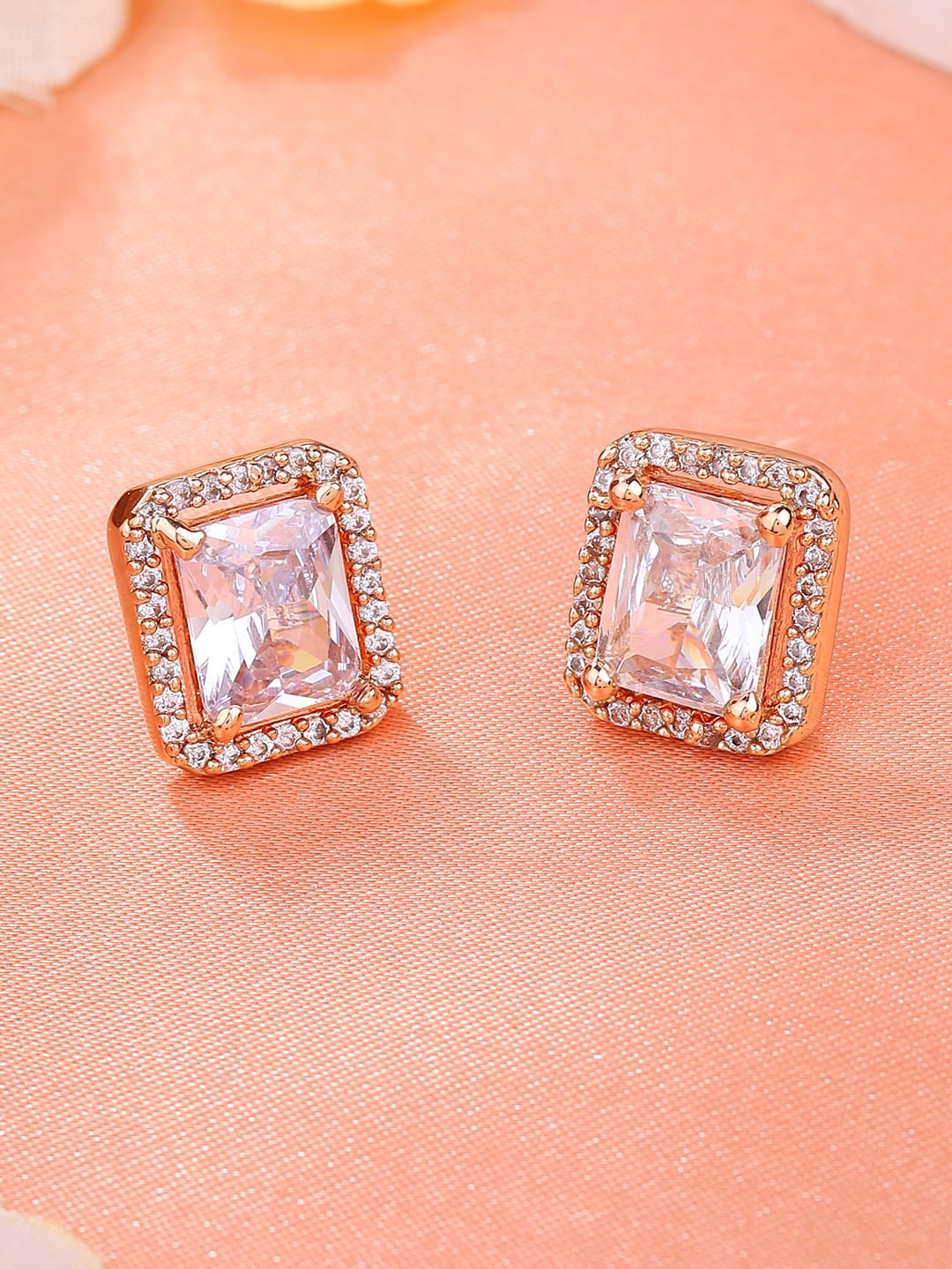 

Estele Rose Gold-Plated Square Stud Earrings