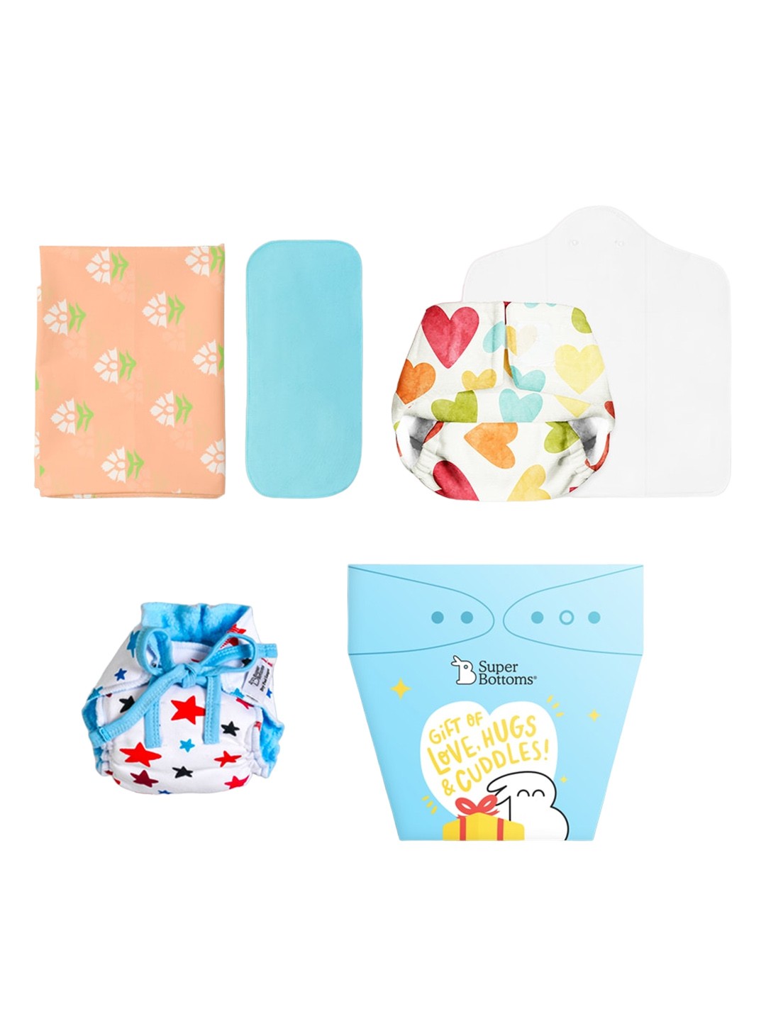 

SuperBottoms Newborn Baby Diaper Set, Multi