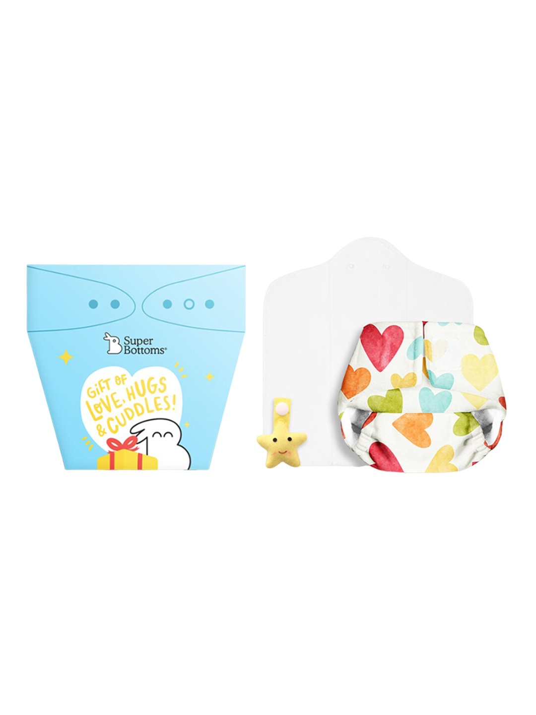 

SuperBottoms Infants UNO Cloth Diaper & Cute Charmling Gift Set, Multi