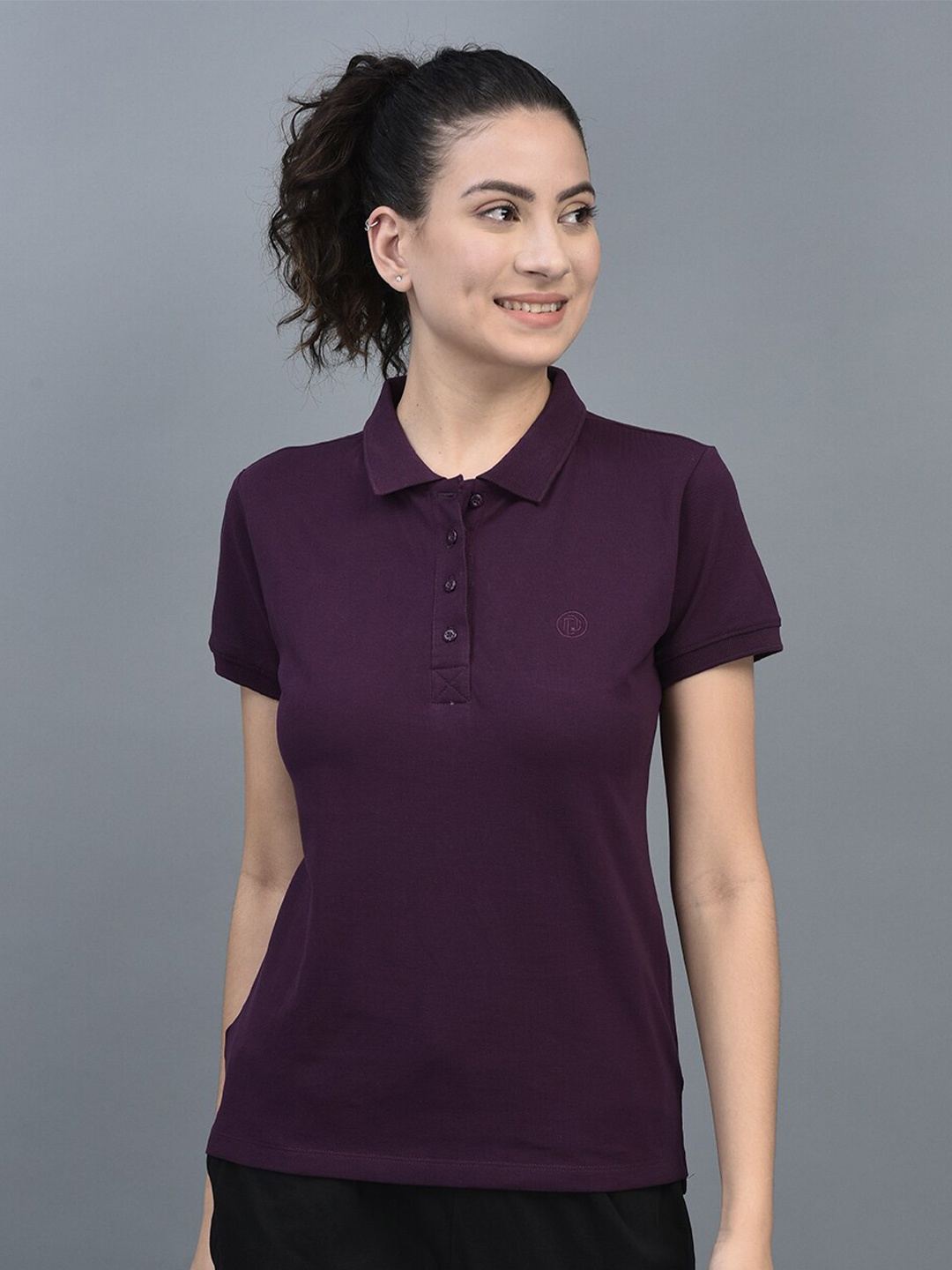 

Dollar Rapid-Dry Polo Collar Cotton Slim Fit Sports T-shirt, Purple