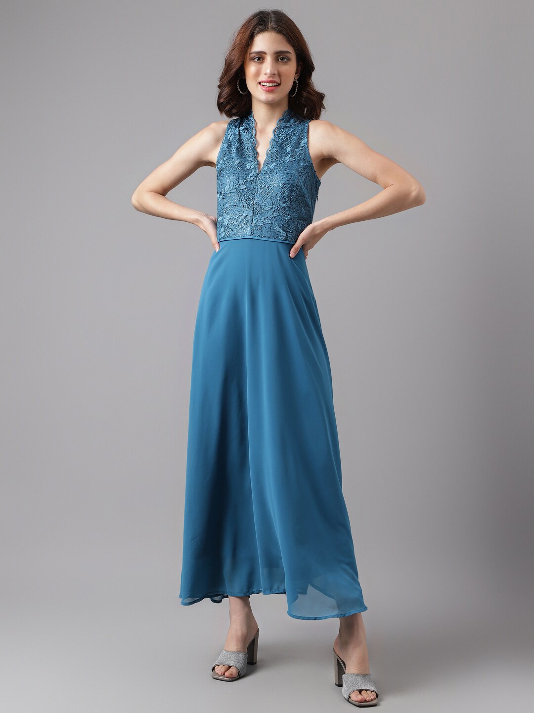 

Latin Quarters V-Neck Maxi Dress, Teal