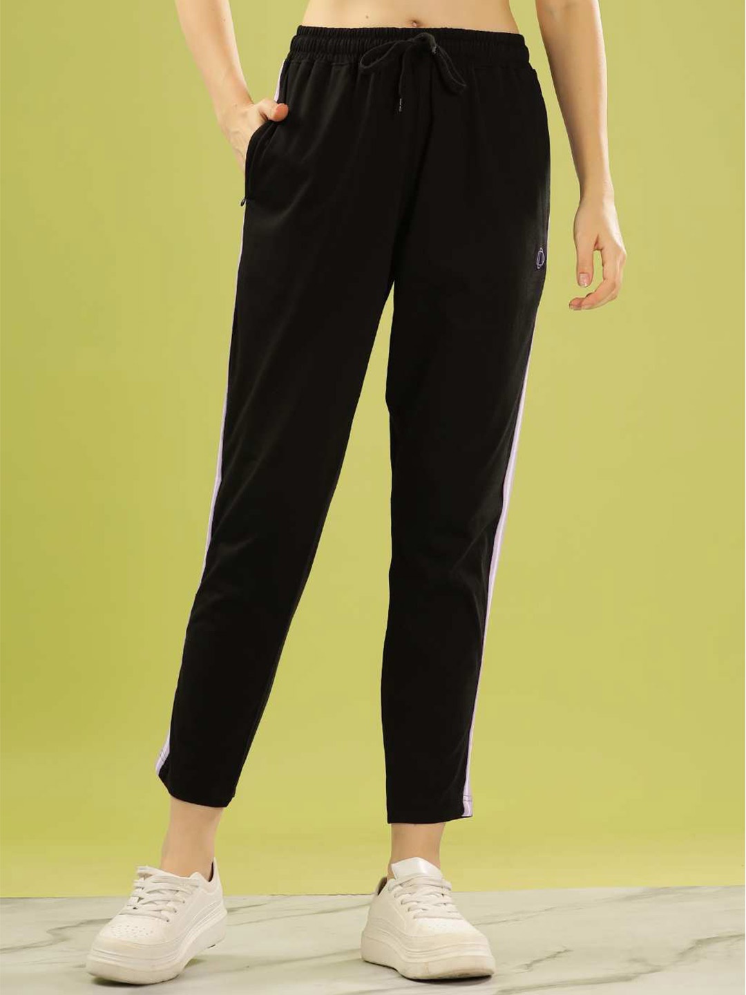 

Dollar Women Slim-fit Rapid-Dry Technology Pure Cotton Sports Track Pants, Black
