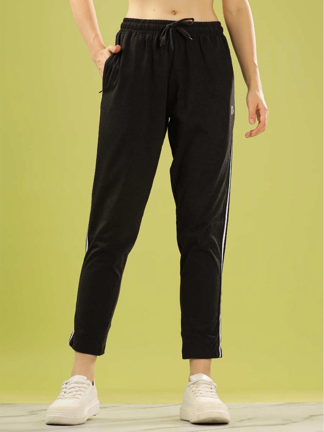 

Dollar Women Rapid-Dry Slim-fit Pure Cotton Track Pants, Black