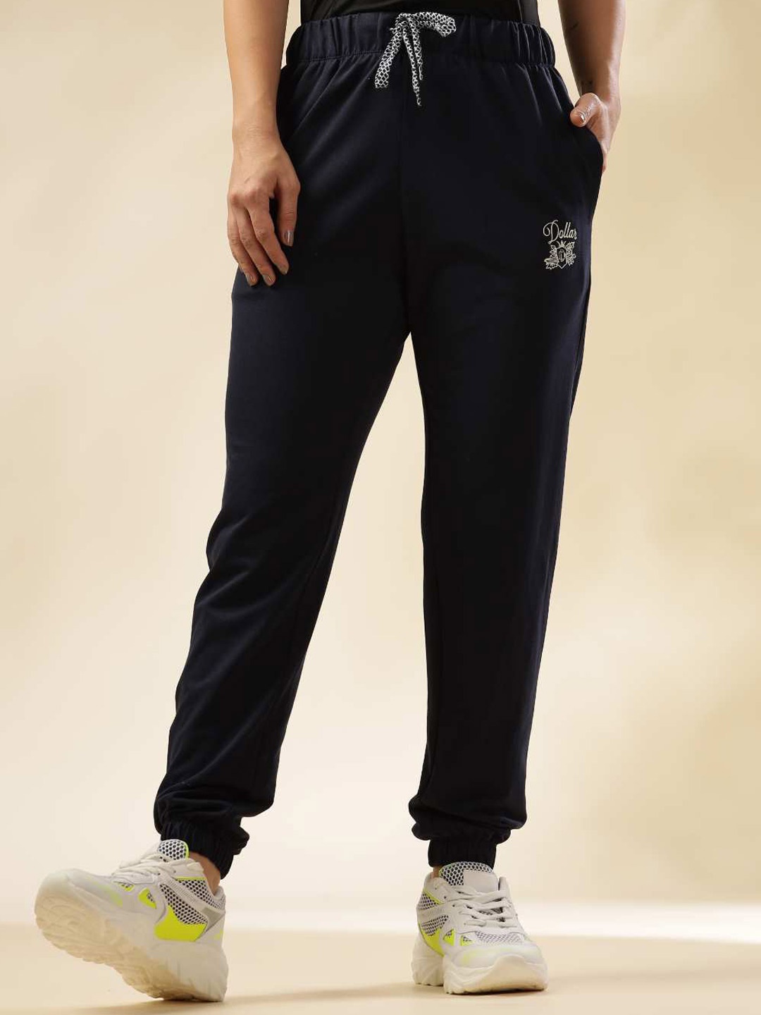 Dollar Women Rapid-Dry Slim-fit Pure Cotton Jogger, Navy blue