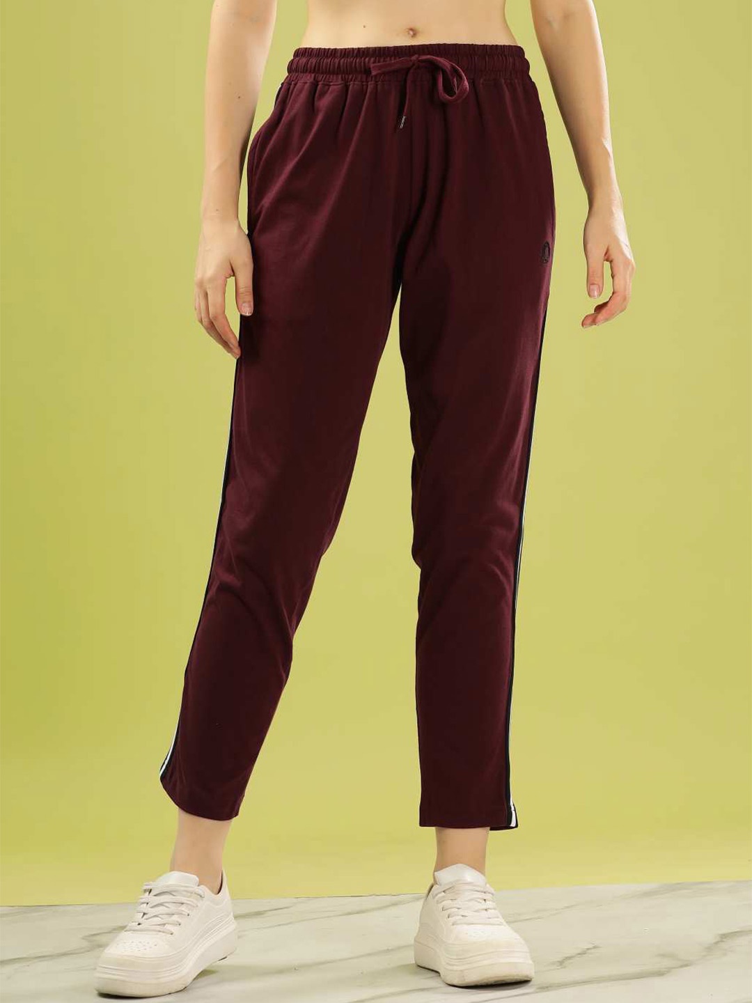 

Dollar Women Rapid-Dry Slim-fit Pure Cotton Track Pants, Burgundy