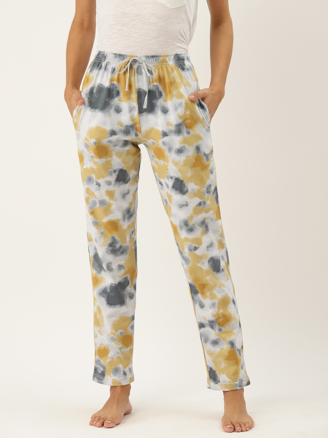 

Leading Lady Women Printed Cotton Lounge Pants, White