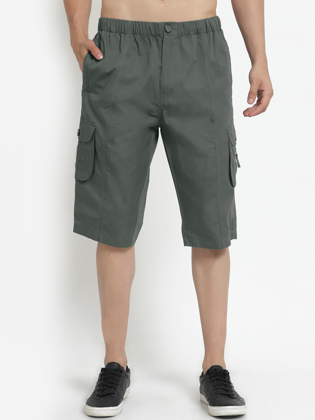 

SAPPER Men Mid-Rise Cotton Cargo Shorts, Green