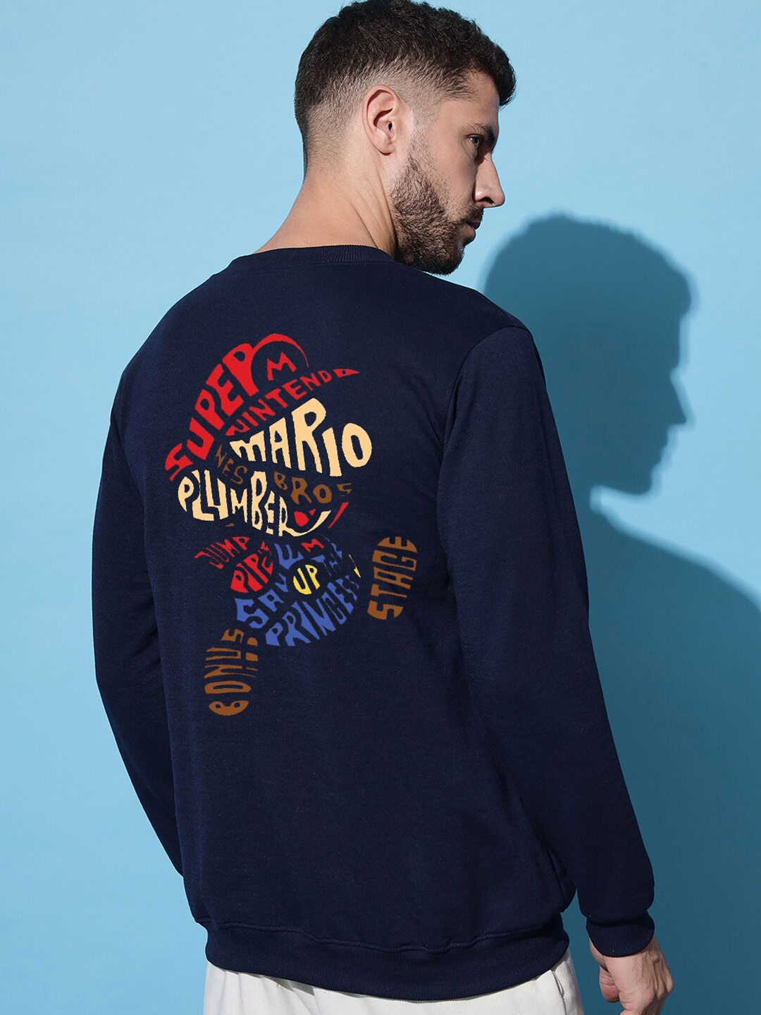 

Imsa Moda Super Mario Printed Sweatshirt, Navy blue