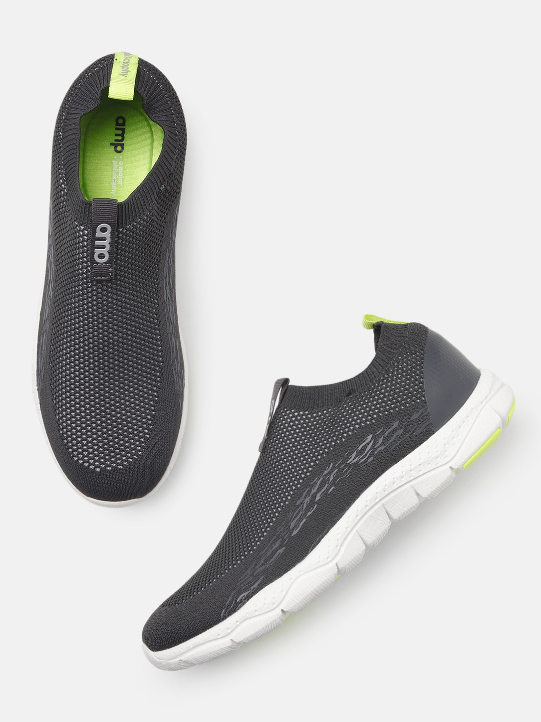

AMP Men Running Shoes, Charcoal
