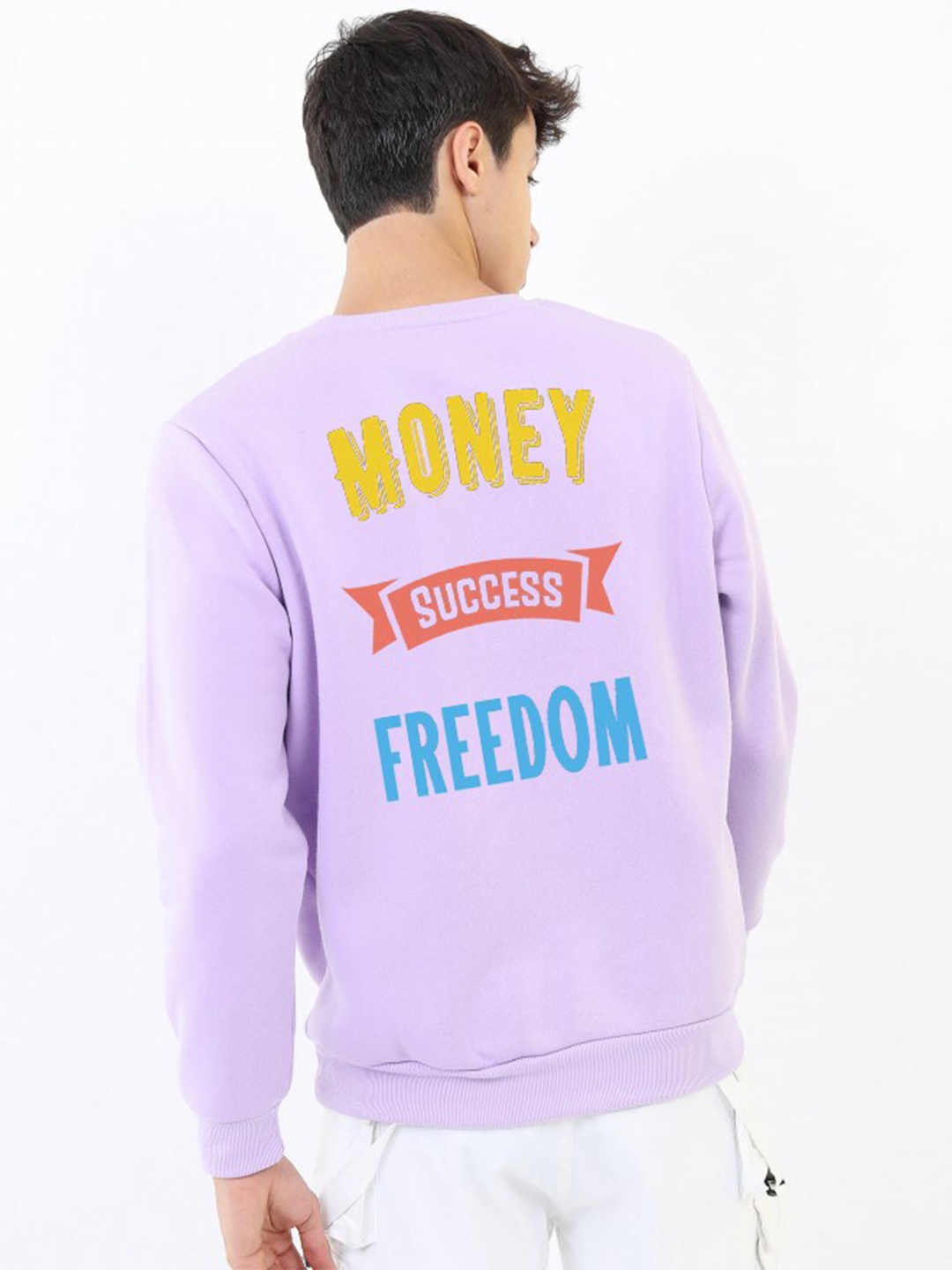 

Imsa Moda Typography Printed Fleece Pullover, Lavender