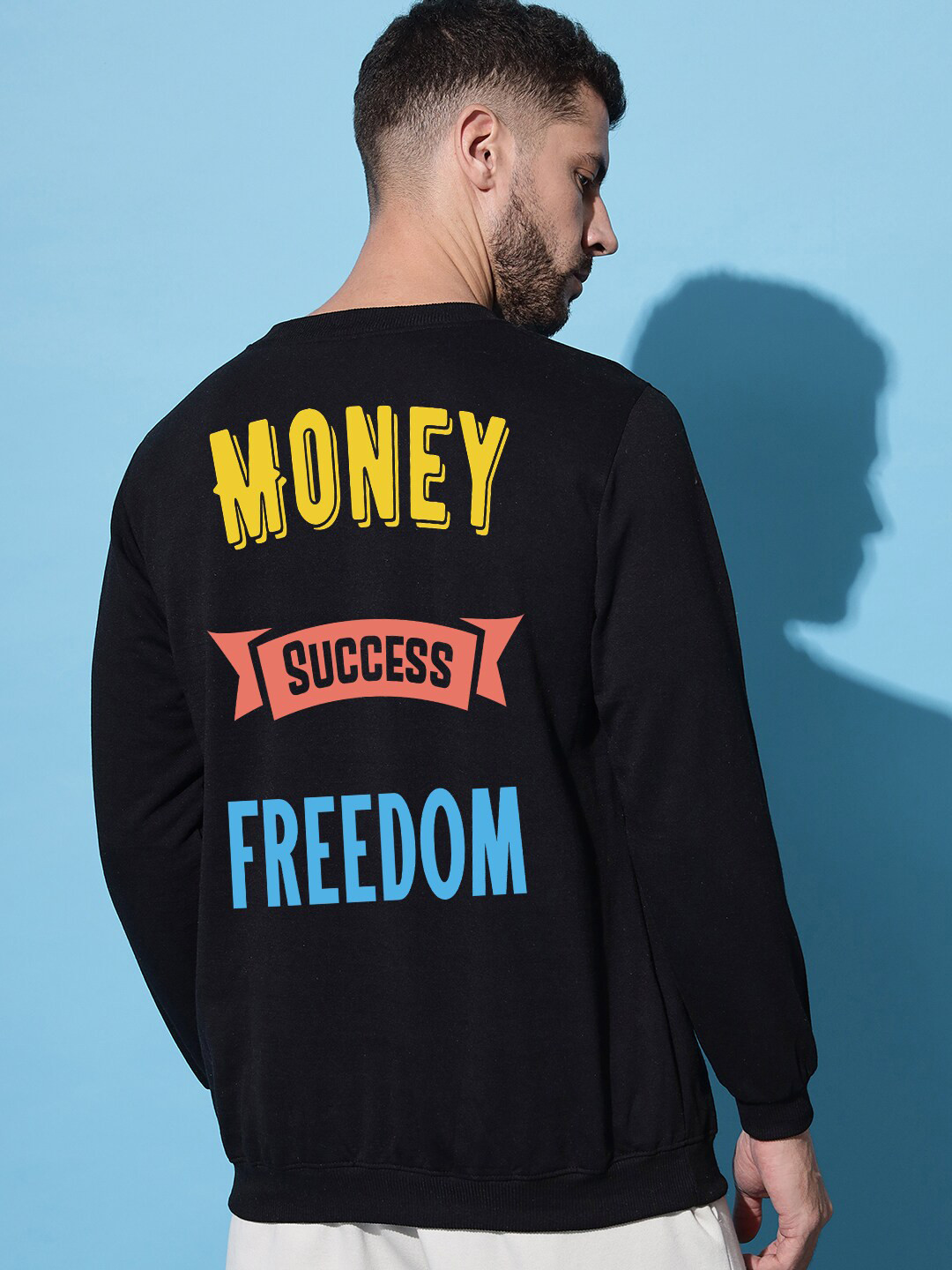 

Imsa Moda Typography Printed Fleece Pullover, Black