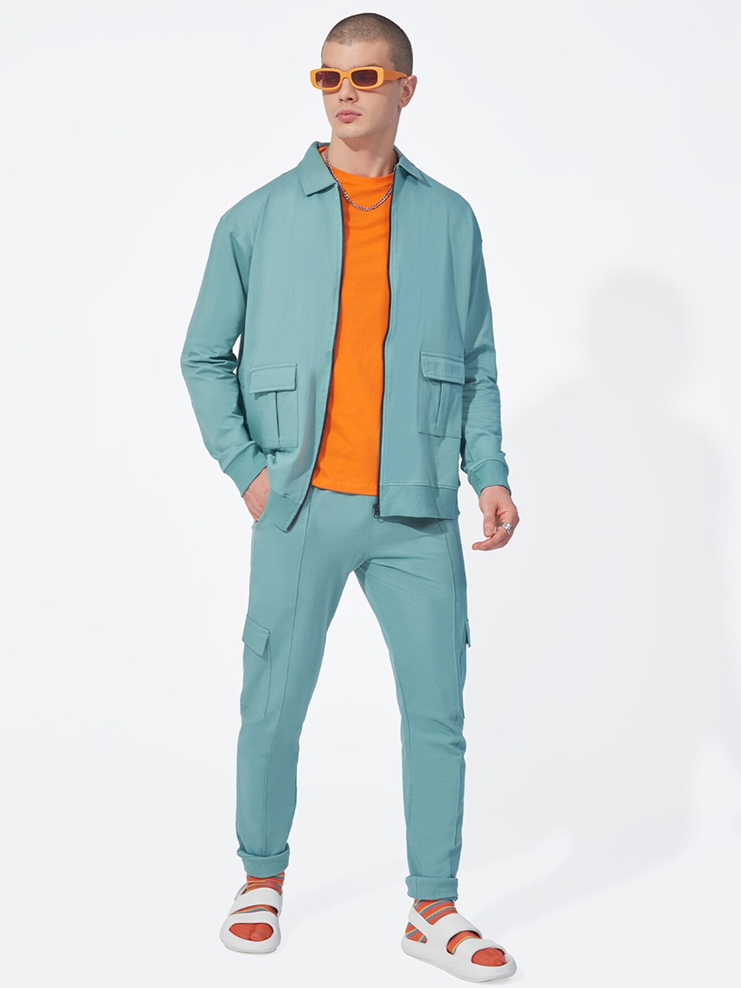 

Maniac Spread Collar Cotton Tracksuit, Green