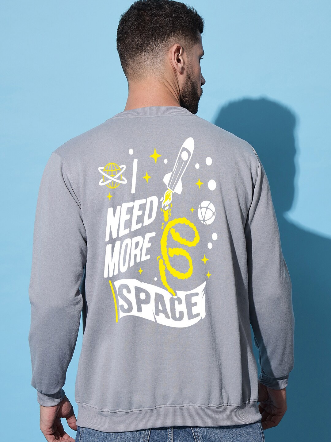 

Imsa Moda Typography Printed Fleece Sweatshirt, Grey