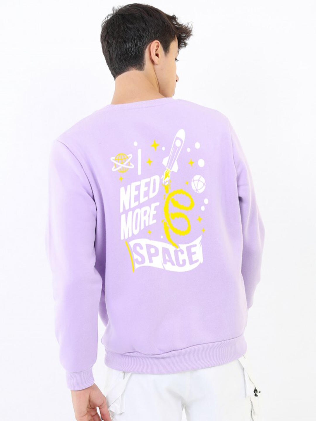 

Imsa Moda Typography Printed Fleece Sweatshirt, Lavender
