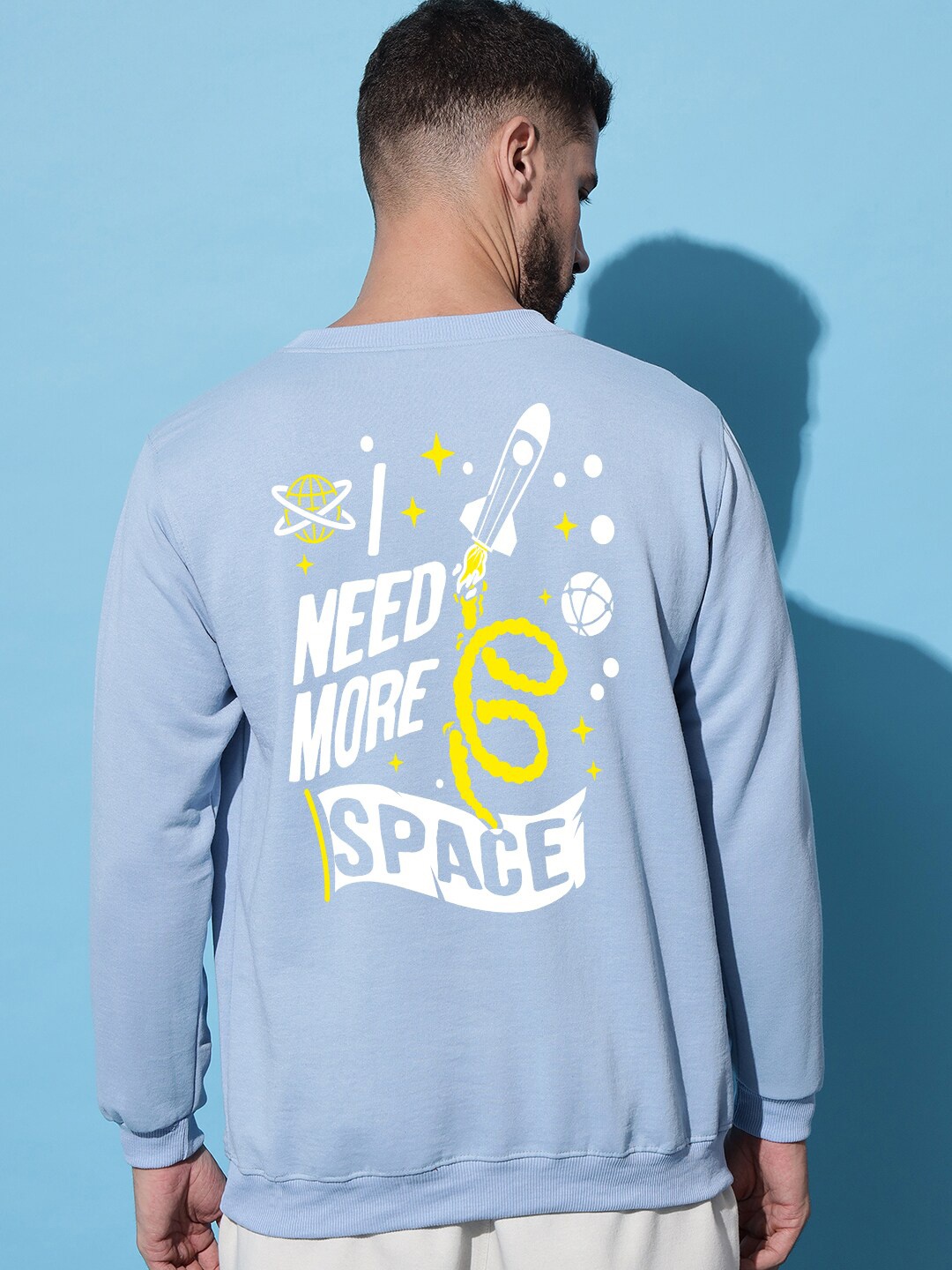 

Imsa Moda Typography Printed Fleece Sweatshirt, Blue