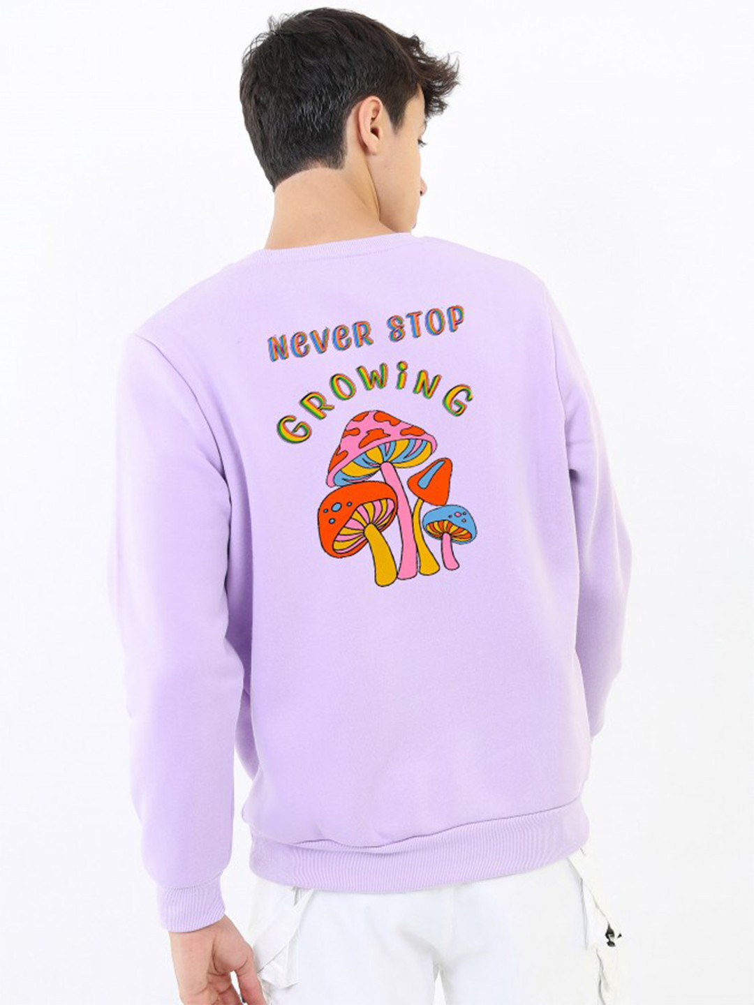 

Imsa Moda Typography Printed Fleece Sweatshirt, Lavender