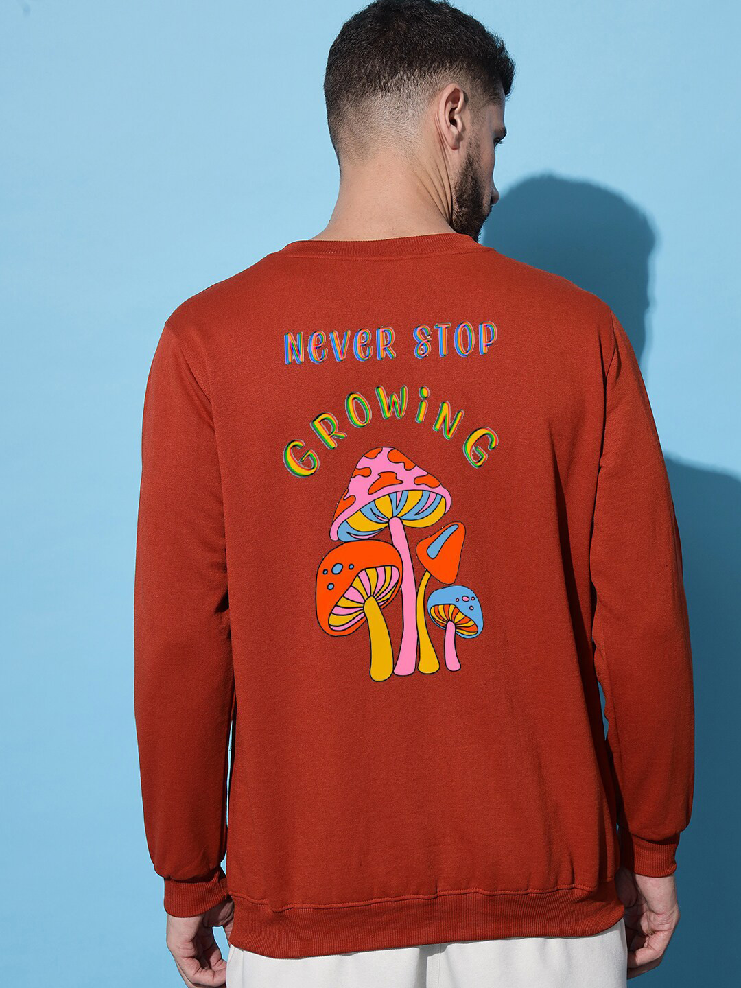 

Imsa Moda Men Orange Printed Sweatshirt
