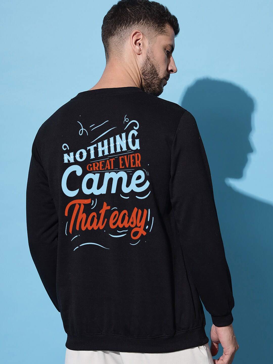 

Imsa Moda Typography Printed Fleece Sweatshirt, Black