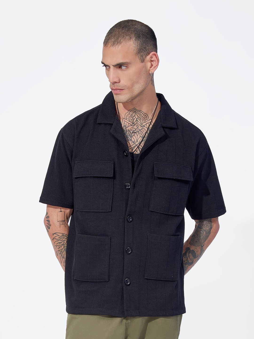 

Maniac Men Black Classic Opaque Casual Shirt