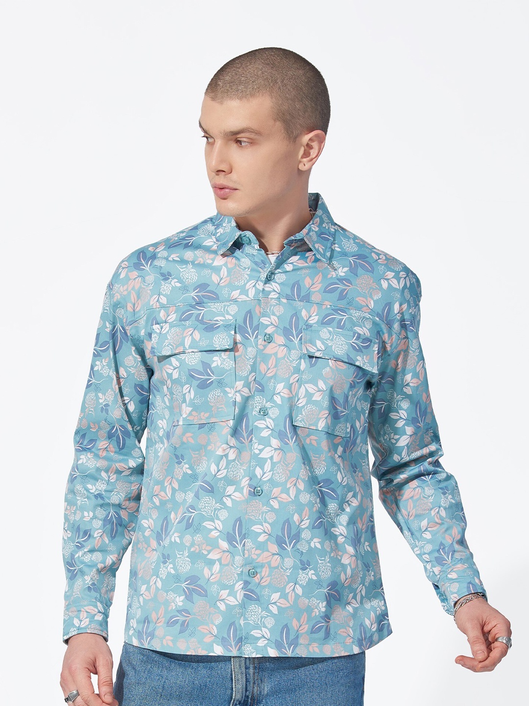 

Maniac Men Blue Classic Floral Opaque Printed Casual Shirt