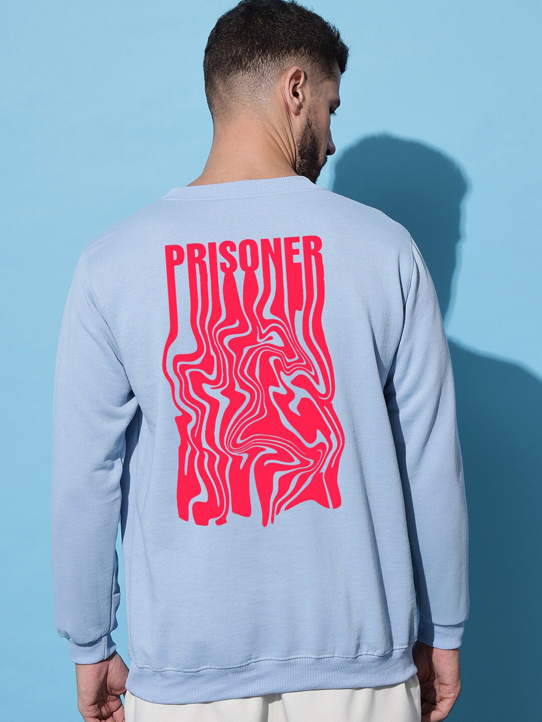 

Imsa Moda Typography Printed Fleece Sweatshirt, Blue