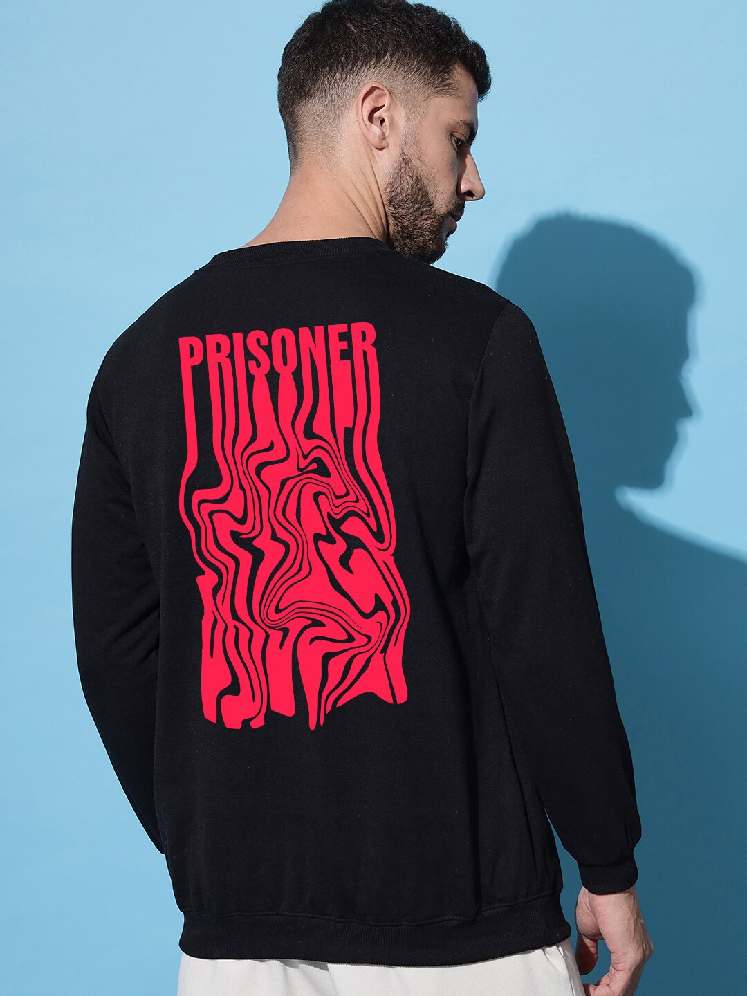 

Imsa Moda Graphic Printed Hooded Pullover, Black
