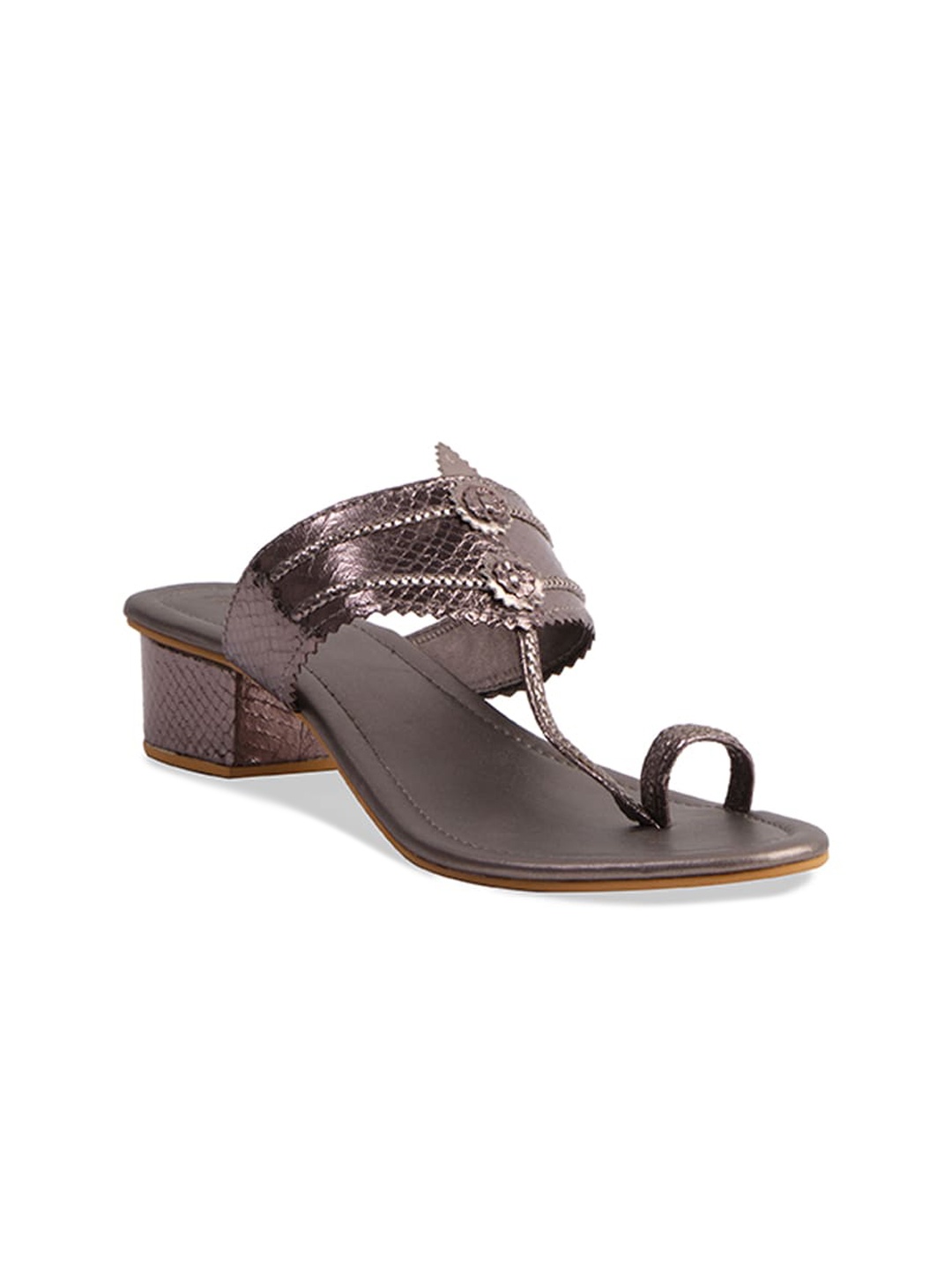 

ERIDANI Toran Kolhapuri Heels, Grey