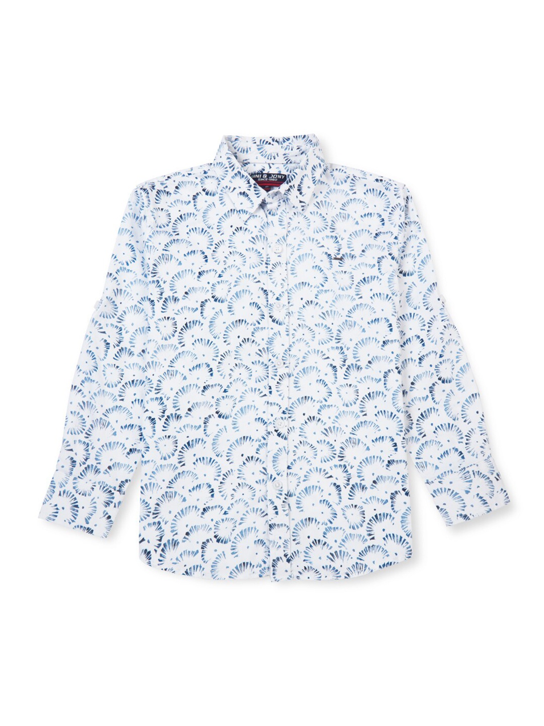 

Gini and Jony Boys Conversational Printed Cotton Casual Shirt, White